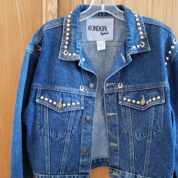 Encore Custom denim studded jacket  Medium - Picture 5 of 15